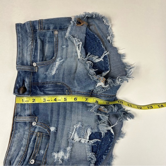 American Eagle Women’s 4 Shortie Shorts Jean Distressed 360 Super Stretch #2249 - Picture 6 of 8